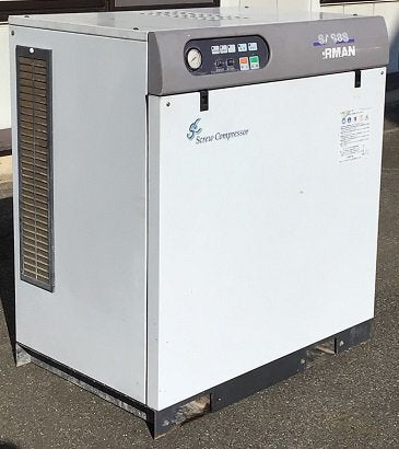 中古 SAS8S-57 北越工業 AIRMAN スクリュー エアー コンプレッサー 7.5 Kw モーター 200V 50Hz