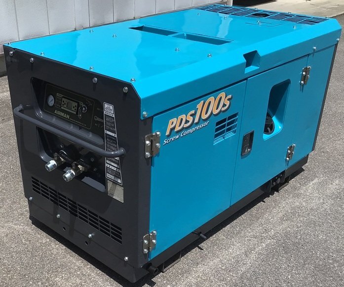 中古 PDS100S エアマン エンジン コンプレッサー 整備済 塗装済 エアーコンプレッサー