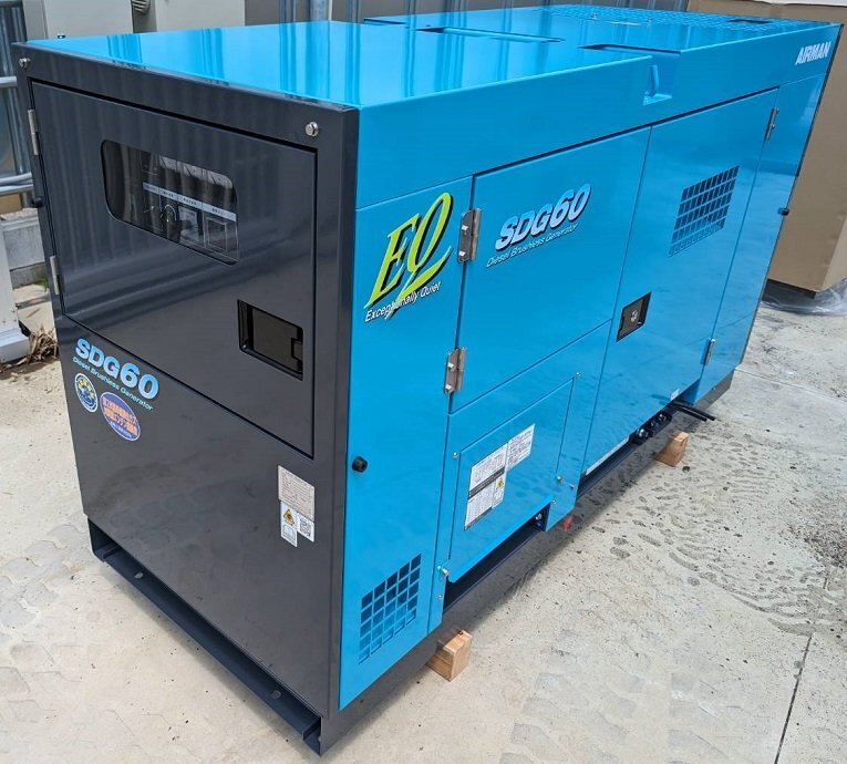 新車 SDG60S-3A6 2次排ガス 発電機 60KVA 北越工業 現場発電機 超低騒音 在庫あり