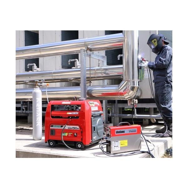 ガソリンエンジン 発電機兼用溶接機 新ダイワ EGW190M-IST NETIS やまびこ