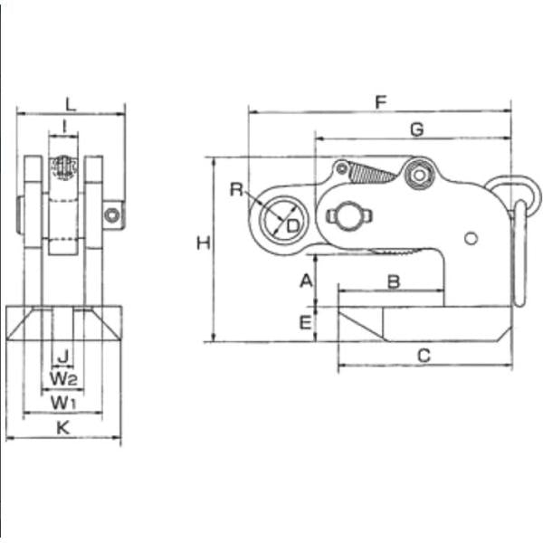イーグルクランプ 鋼板水平つり用クランプ VAFS型 VAFS-1