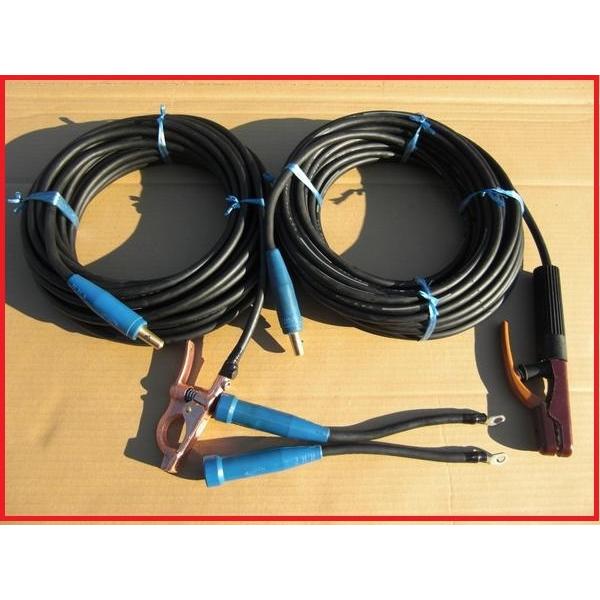 溶接 キャブタイヤケーブル 安全ホルダー 5m アースクリップ 35m ジョイント付 40mセット ウエルダー 〔法人様お届け〕