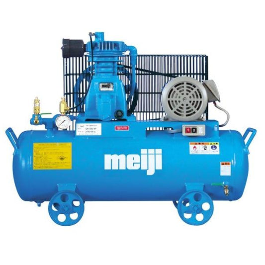 エアーコンプレッサー 1馬力 GN-08ES 60hz 100V 明治機械 自動アンロード式 給油式  〔法人様お届け〕