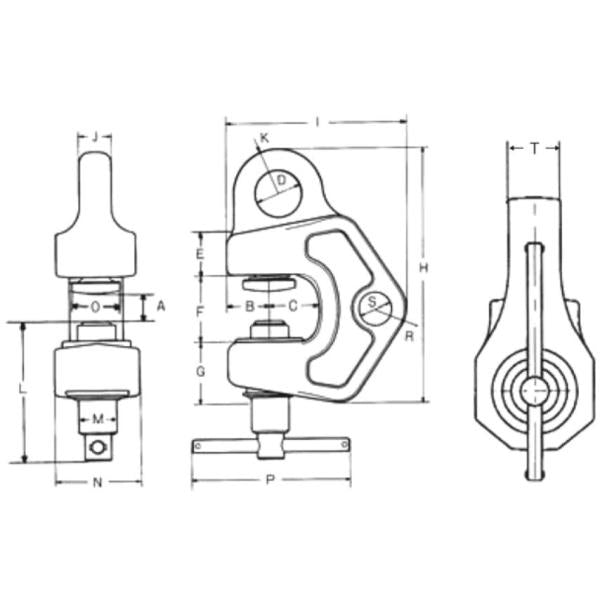 イーグルクランプ ネジ式全方向クランプ SBB型 SBB-500 （1-25）